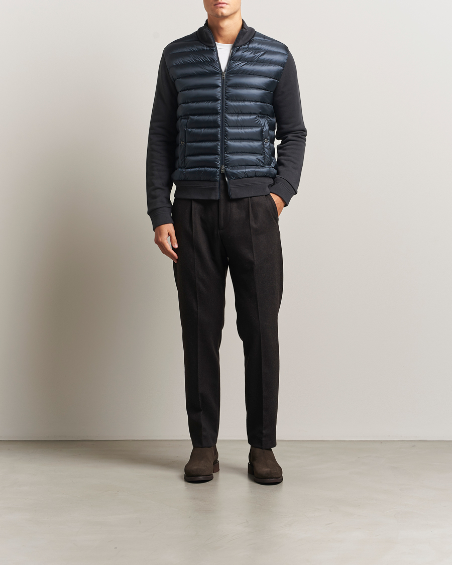 Men | Coats & Jackets | Herno | Hybrid Full Zip Cardigan Navy