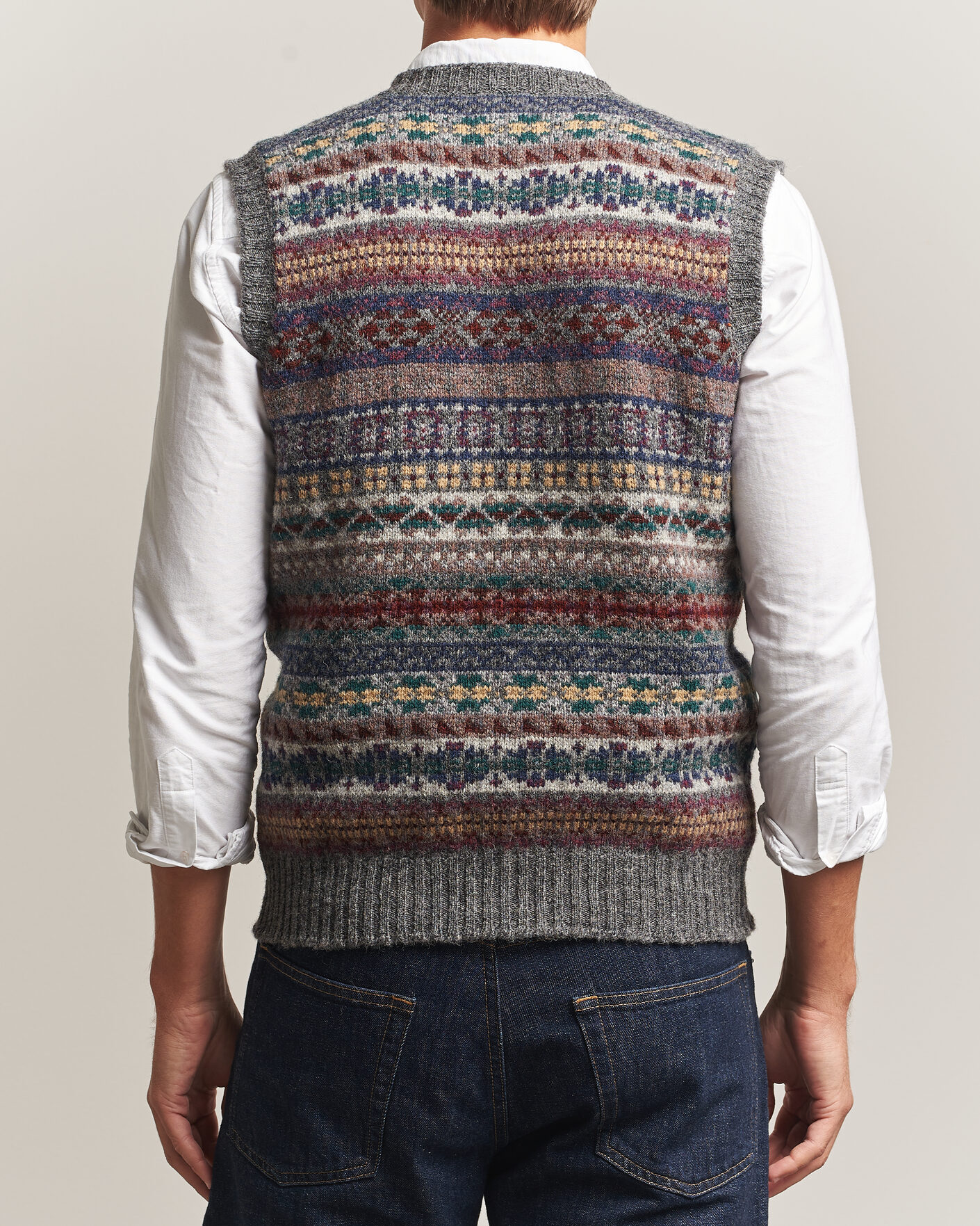 Men | Sweaters & Knitwear | Jamieson's of Shetland | Jamiesons Of Shetland All Over Fair Isle Slipover Multi
