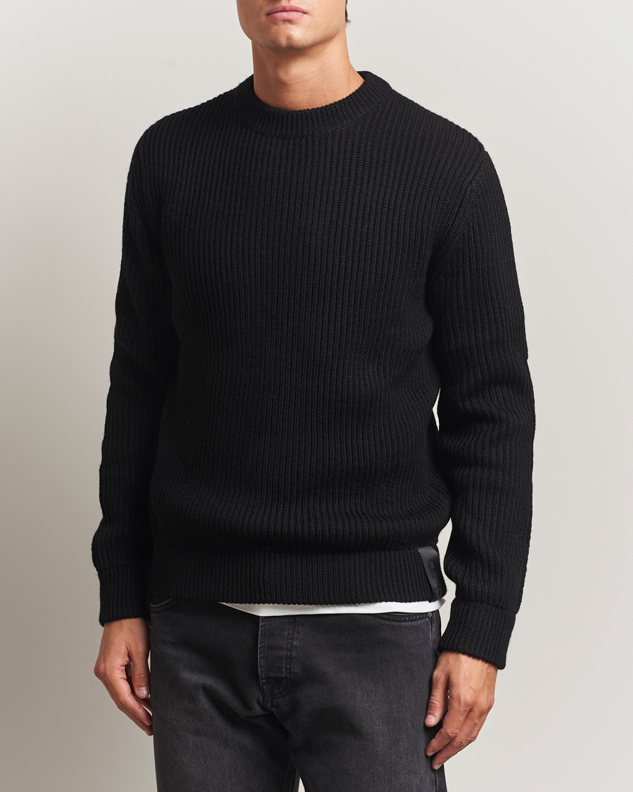 Men | Sweaters & Knitwear | Sail Racing | Ridge Wool Heavy Knitted Crew Neck Carbon