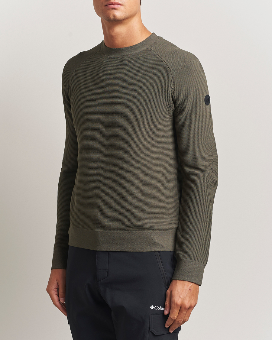 Men | Sweaters & Knitwear | Sail Racing | Element Seamless Crew Neck Mud Green