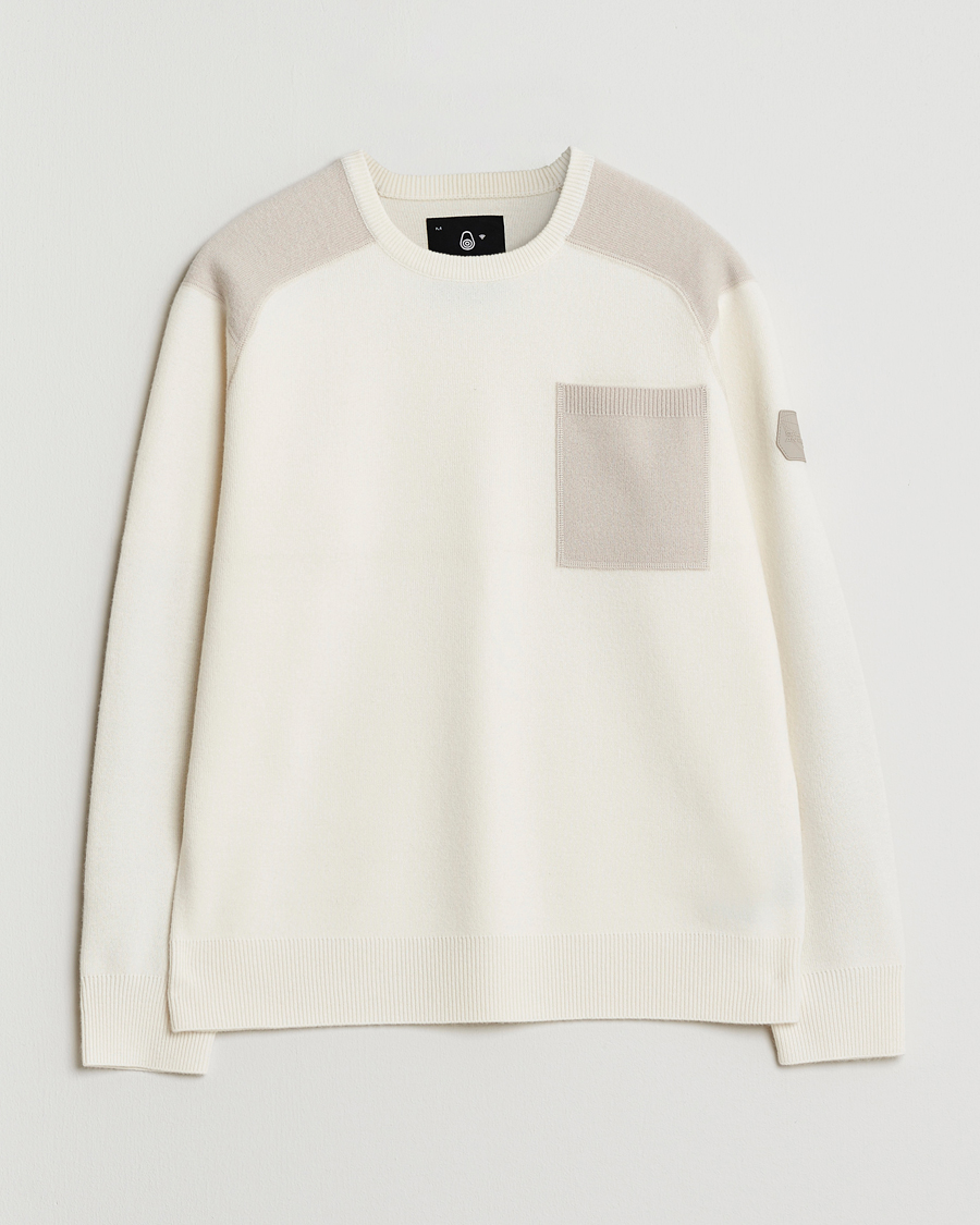 Men | Sweaters & Knitwear | Sail Racing | Spine Wool/Cashmere Knitted Crew Neck Off White