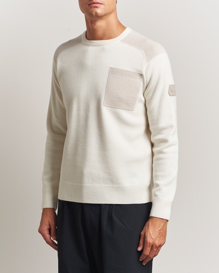 Men | Sweaters & Knitwear | Sail Racing | Spine Wool/Cashmere Knitted Crew Neck Off White