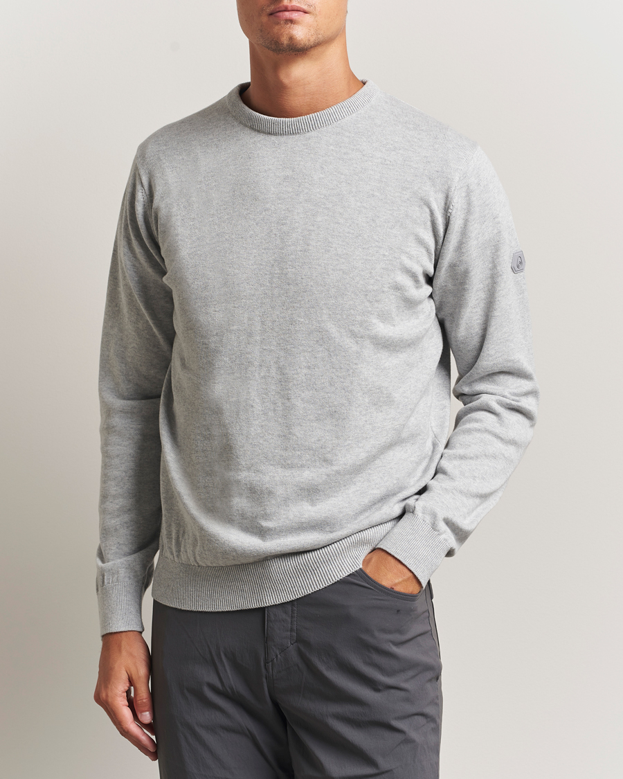 Men | Sweaters & Knitwear | Sail Racing | Bowman Knitted Crew Neck Grey Melange