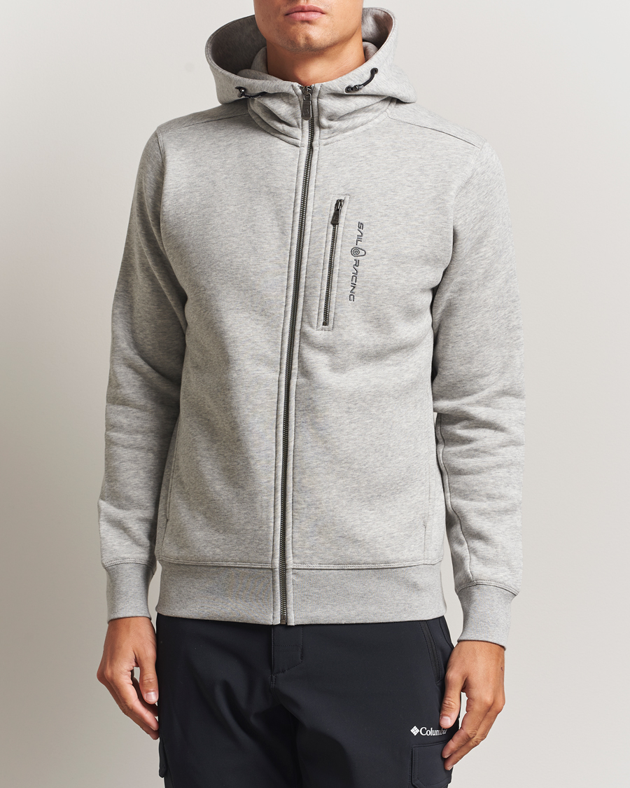 Men | Sweaters & Knitwear | Sail Racing | Bowman Full Zip Hoodie Grey Melange