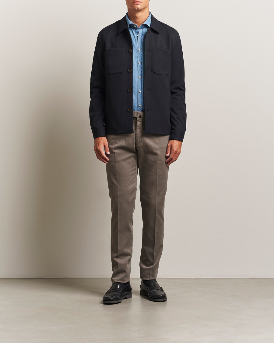 Men | Trousers | Incotex | Slim Fit Cotton Stretch Chinos Grey