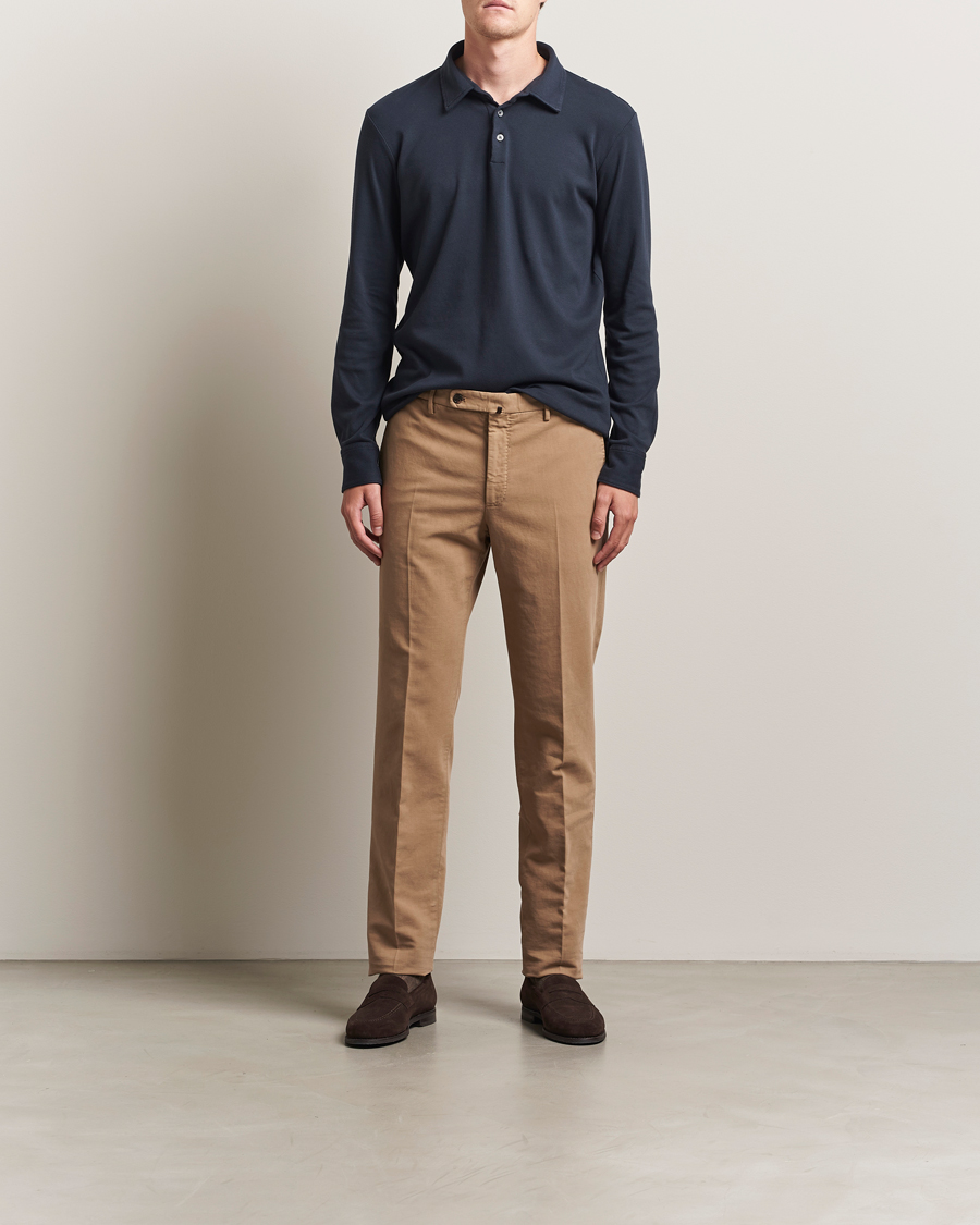 Men | Trousers | Incotex | Regular Fit Cotton Stretch Chinos Beige