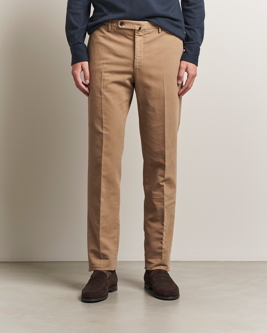 Men | Trousers | Incotex | Regular Fit Cotton Stretch Chinos Beige