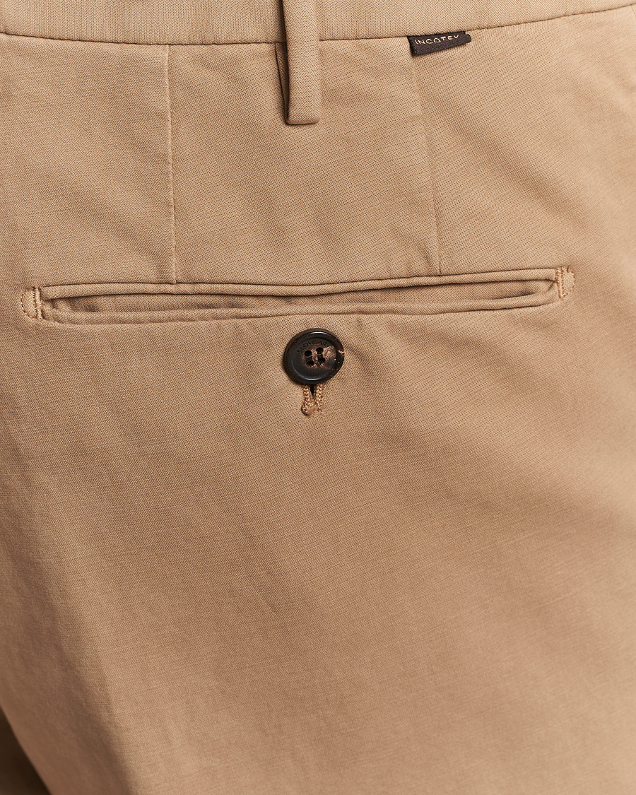 Men | Trousers | Incotex | Regular Fit Cotton Stretch Chinos Beige