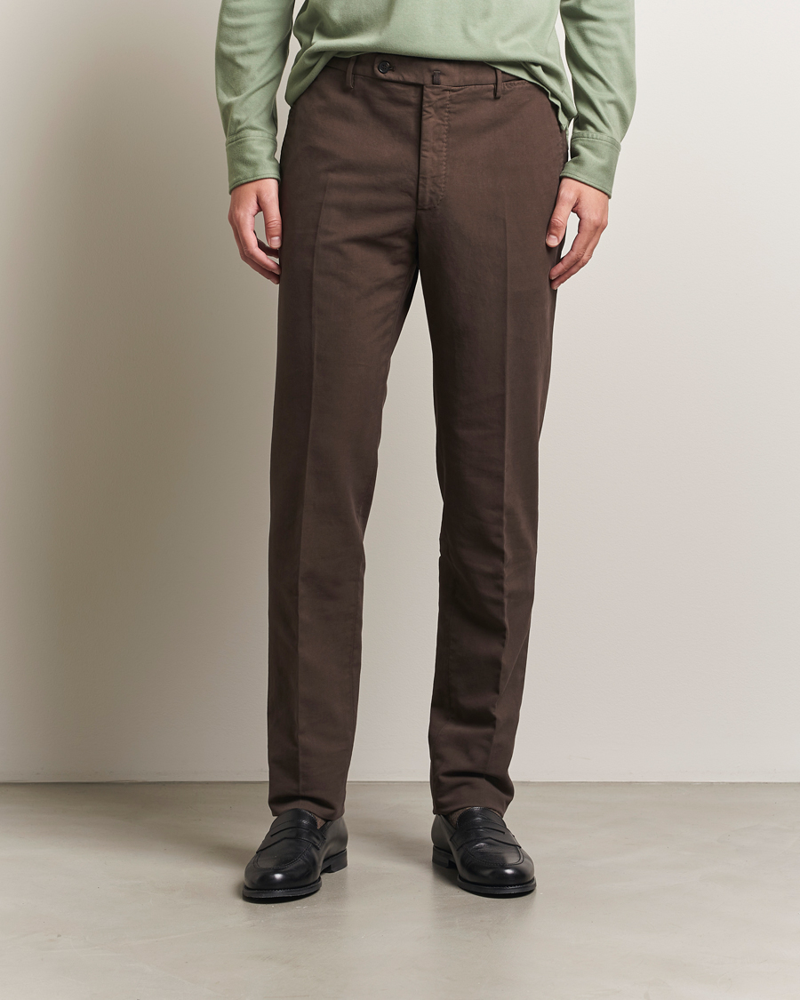 Men | Trousers | Incotex | Regular Fit Cotton Stretch Chinos Dark Brown
