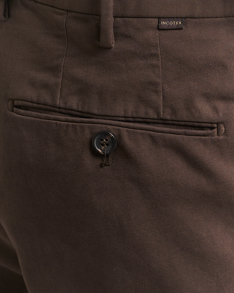 Men | Trousers | Incotex | Regular Fit Cotton Stretch Chinos Dark Brown