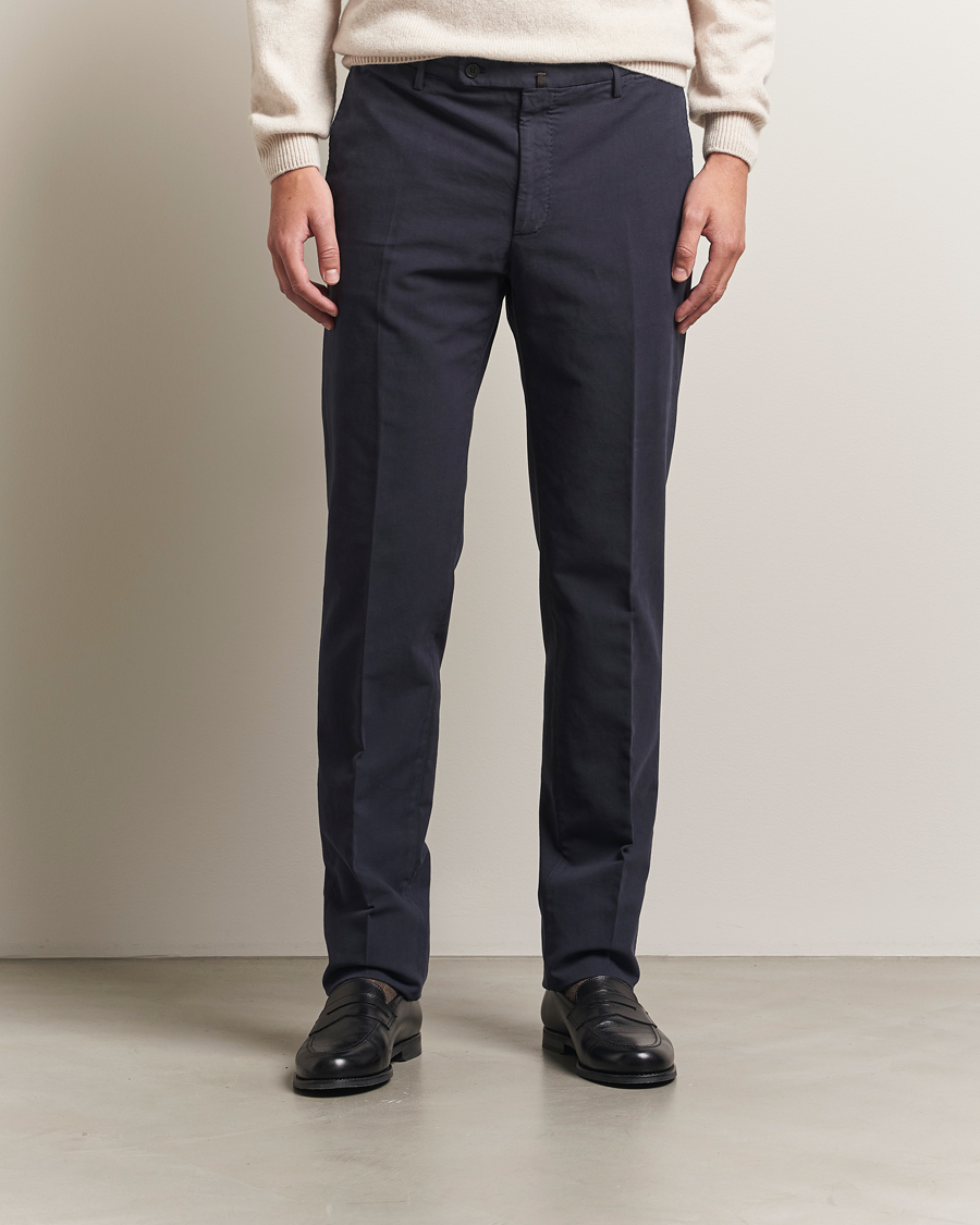 Men | Trousers | Incotex | Regular Fit Cotton Stretch Chinos Navy