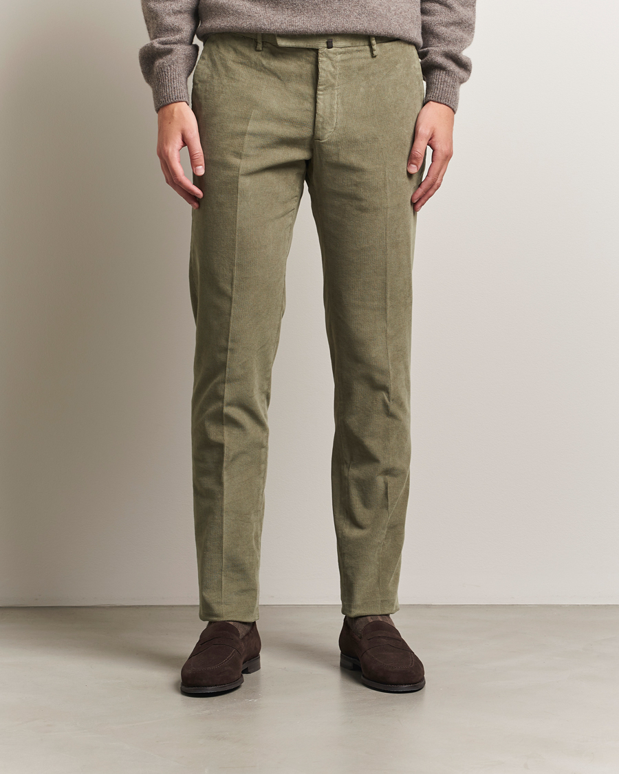 Men | Trousers | Incotex | Slim Fit Baby Corduroy Trousers Sage