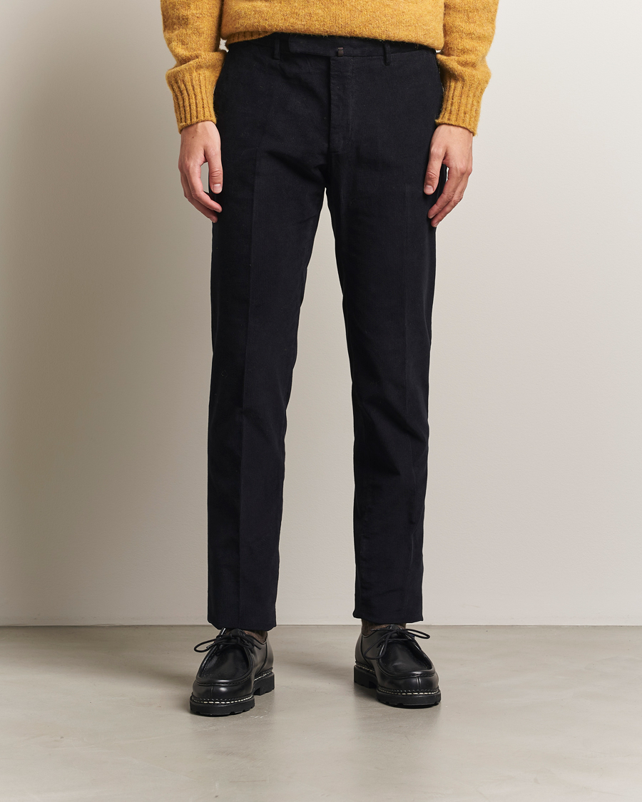 Men | Trousers | Incotex | Slim Fit Baby Corduroy Trousers Navy