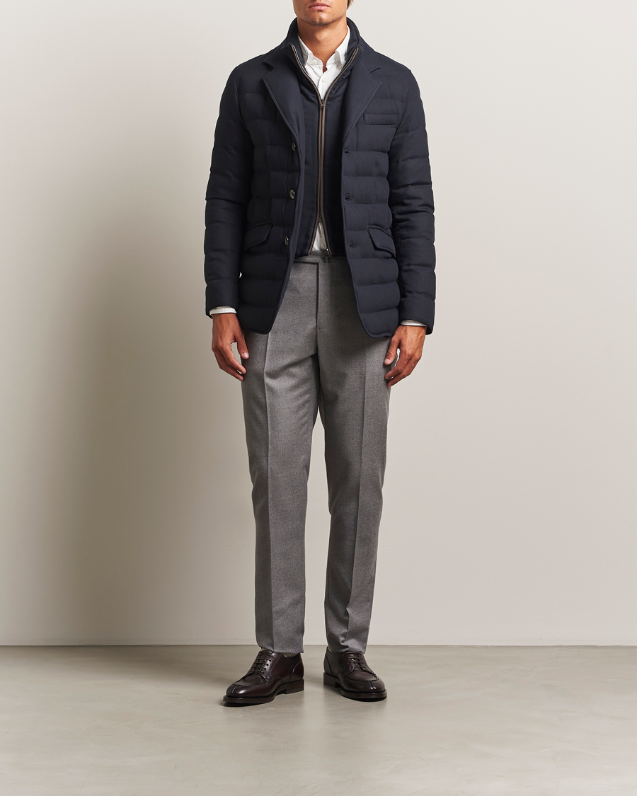 Men | Trousers | Incotex | Regular Fit Worsted Flannel Trousers Light Grey