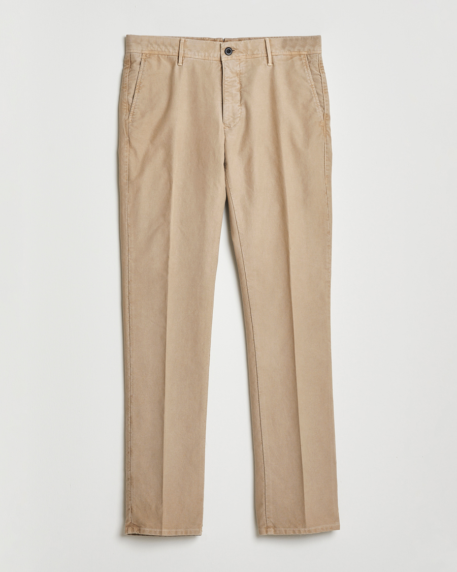 Men | Trousers | Incotex | Slim Fit Garment Dyed Slacks Beige