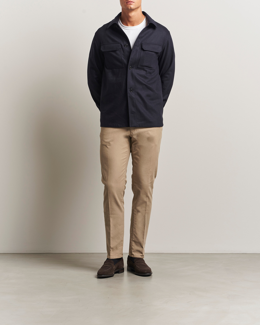 Men | Trousers | Incotex | Slim Fit Garment Dyed Slacks Beige
