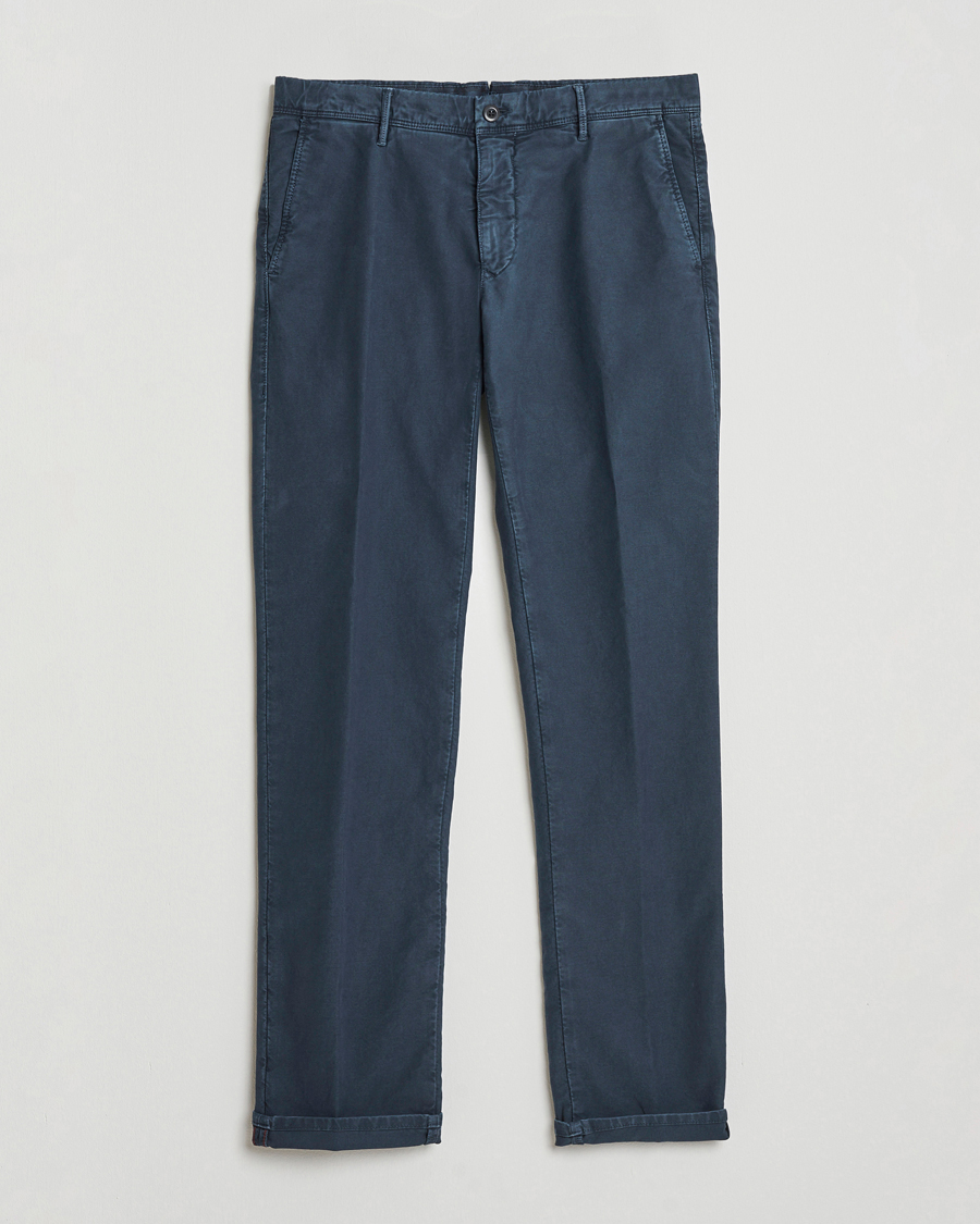 Men | Trousers | Incotex | Slim Fit Garment Dyed Slacks Navy