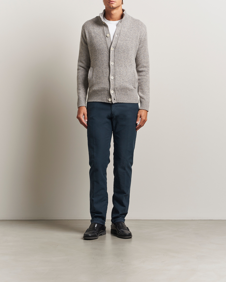 Men | Trousers | Incotex | Slim Fit Garment Dyed Slacks Navy