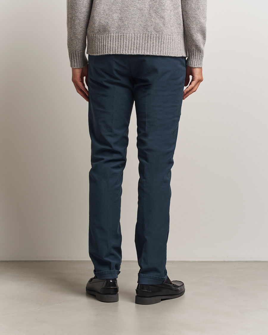 Men | Trousers | Incotex | Slim Fit Garment Dyed Slacks Navy