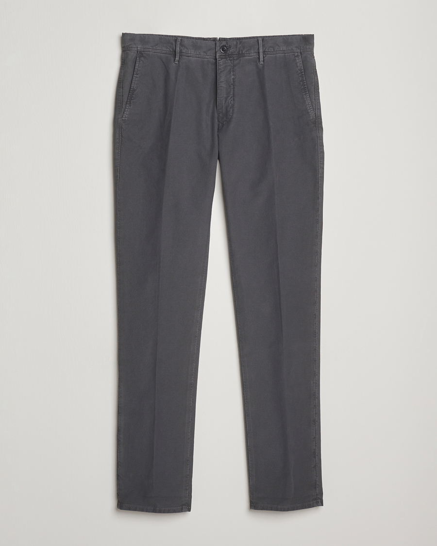 Men | Trousers | Incotex | Slim Fit Garment Dyed Slacks Dark Grey