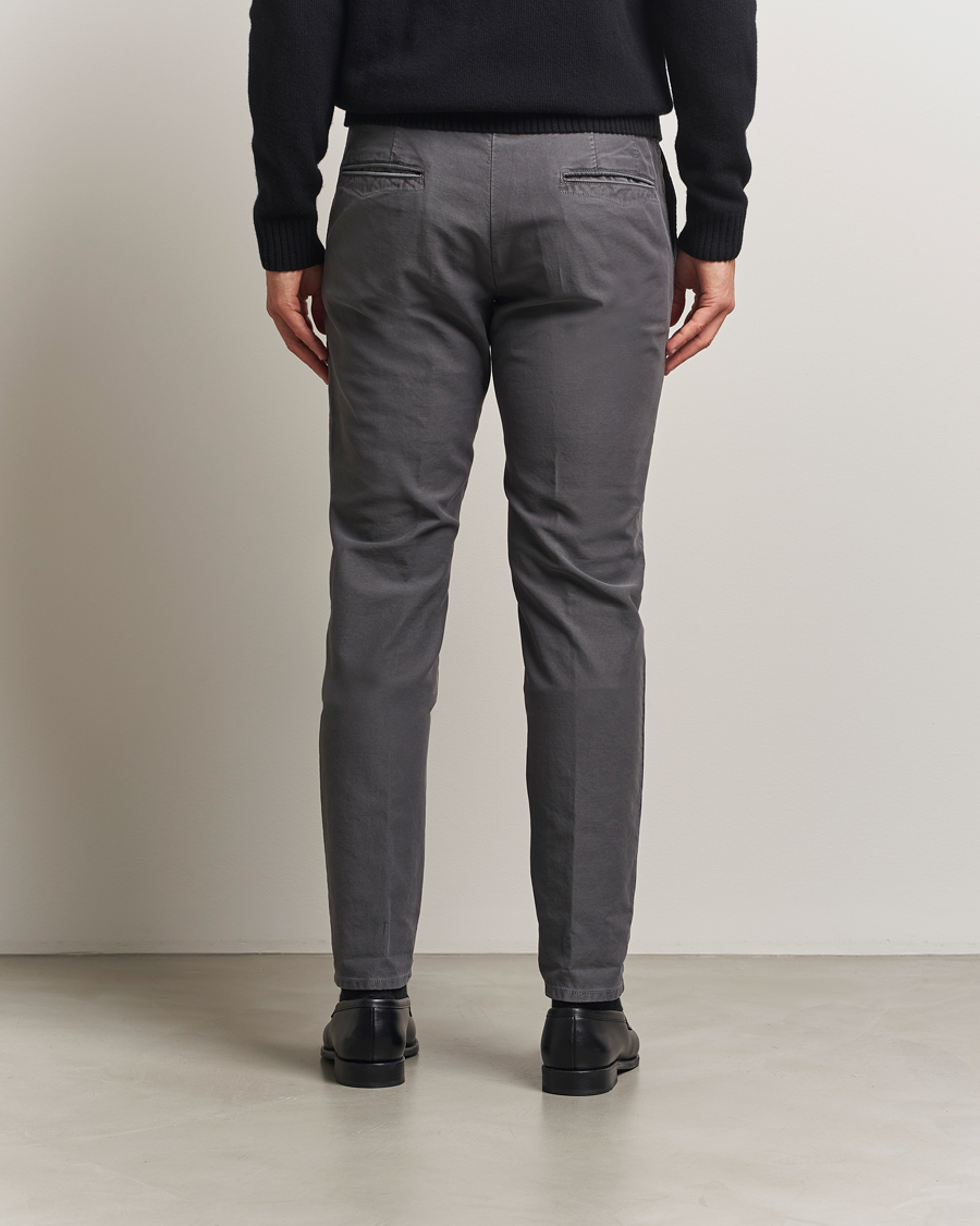 Men | Trousers | Incotex | Slim Fit Garment Dyed Slacks Dark Grey