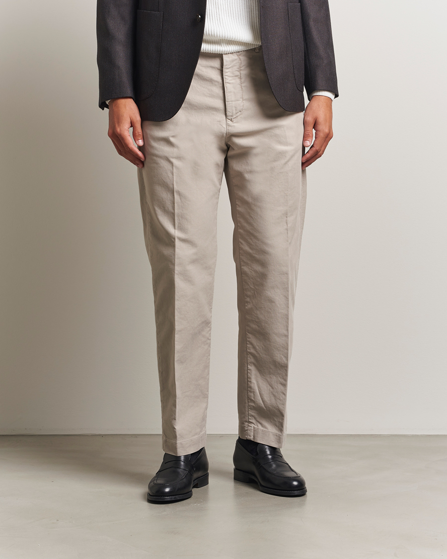 Men | Trousers | Incotex | Regular Fit Garment Dyed Slacks Beige