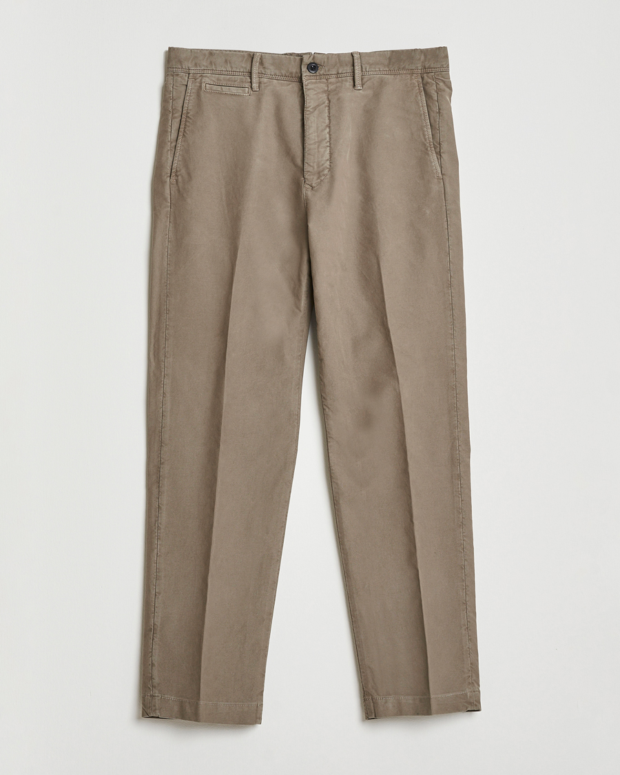 Men | Trousers | Incotex | Regular Fit Garment Dyed Slacks Taupe