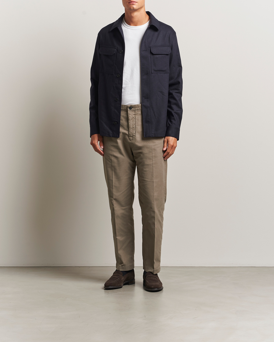 Men | Trousers | Incotex | Regular Fit Garment Dyed Slacks Taupe