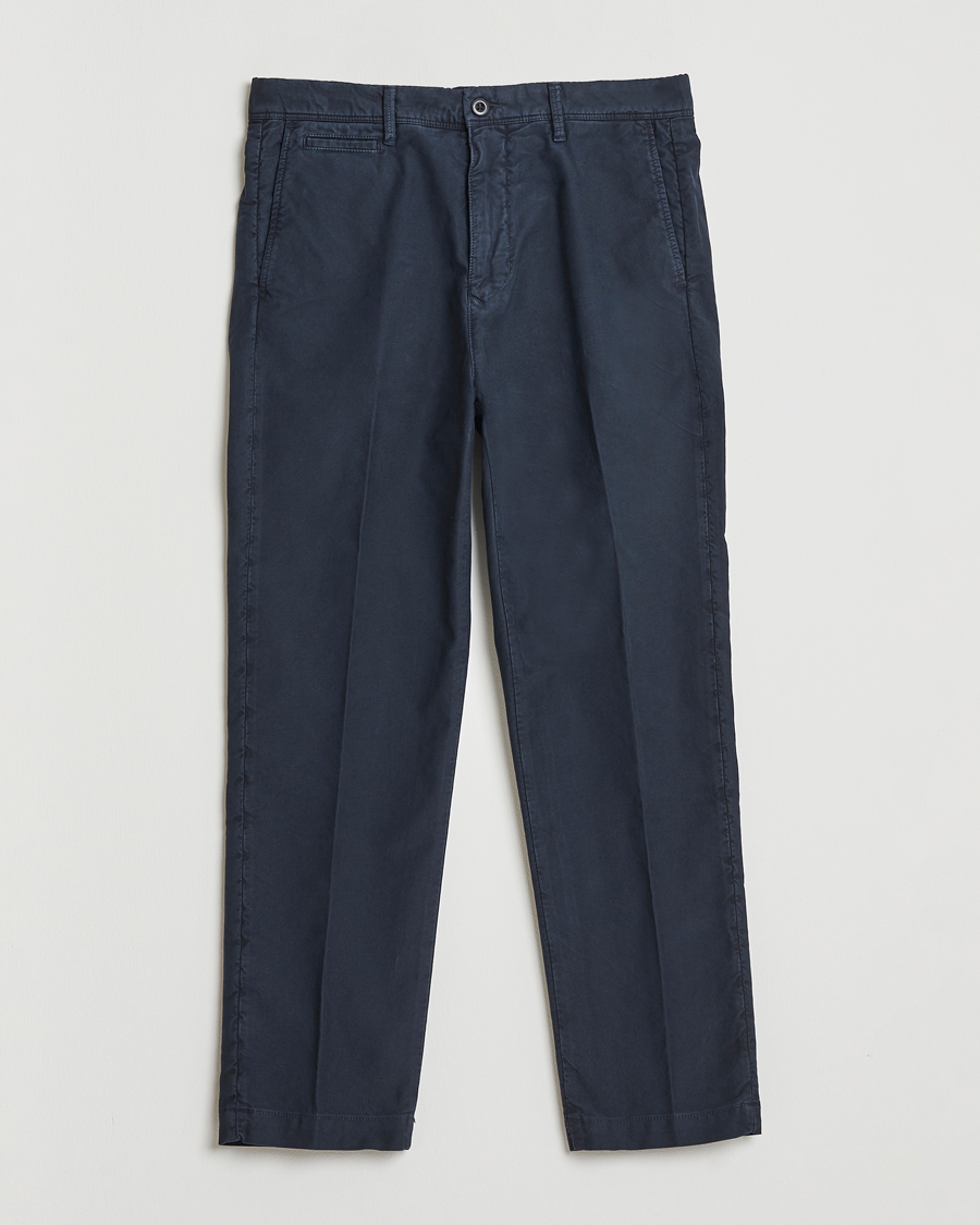 Men | Trousers | Incotex | Regular Fit Garment Dyed Slacks Navy