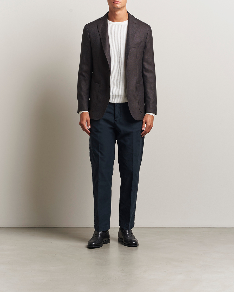 Men | Trousers | Incotex | Regular Fit Garment Dyed Slacks Navy