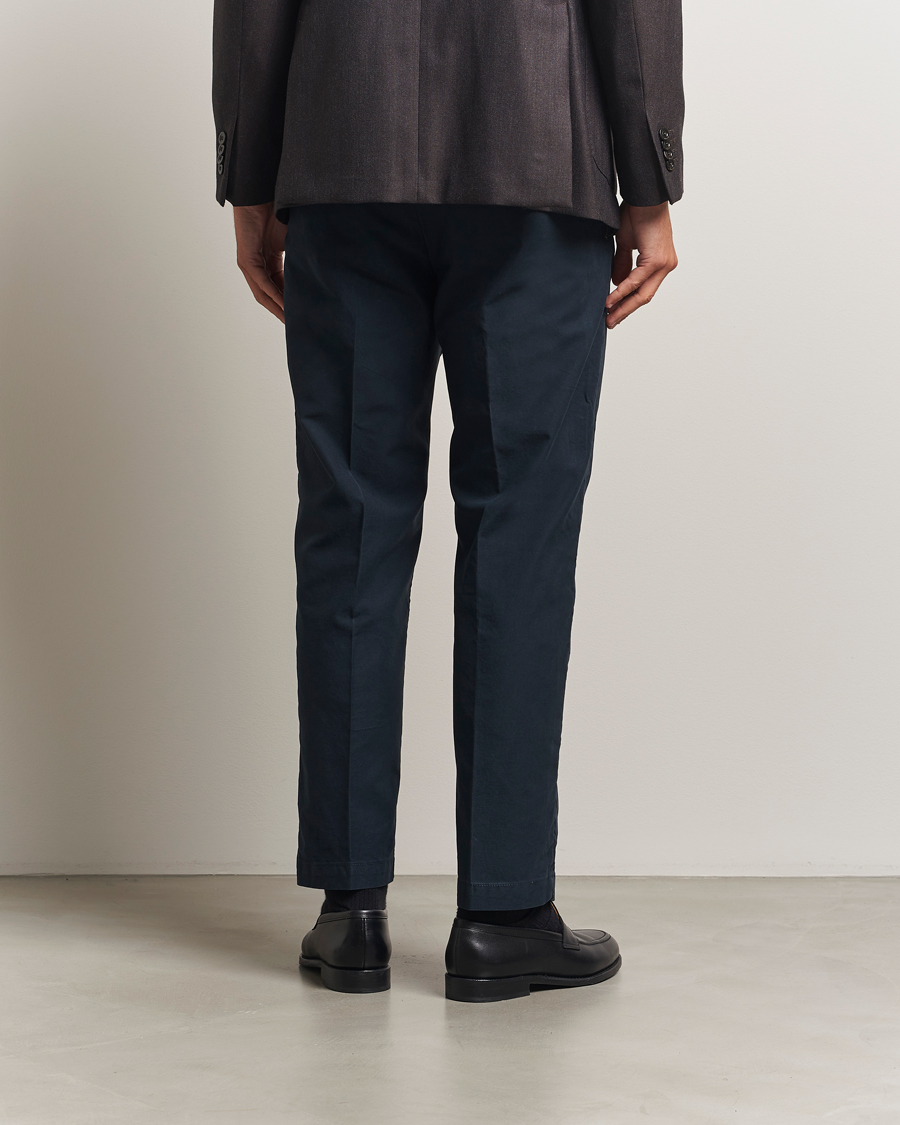 Men | Trousers | Incotex | Regular Fit Garment Dyed Slacks Navy