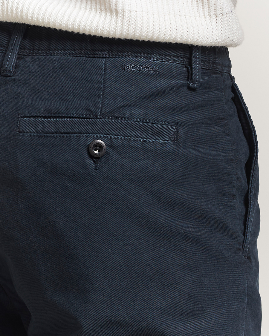 Men | Trousers | Incotex | Regular Fit Garment Dyed Slacks Navy