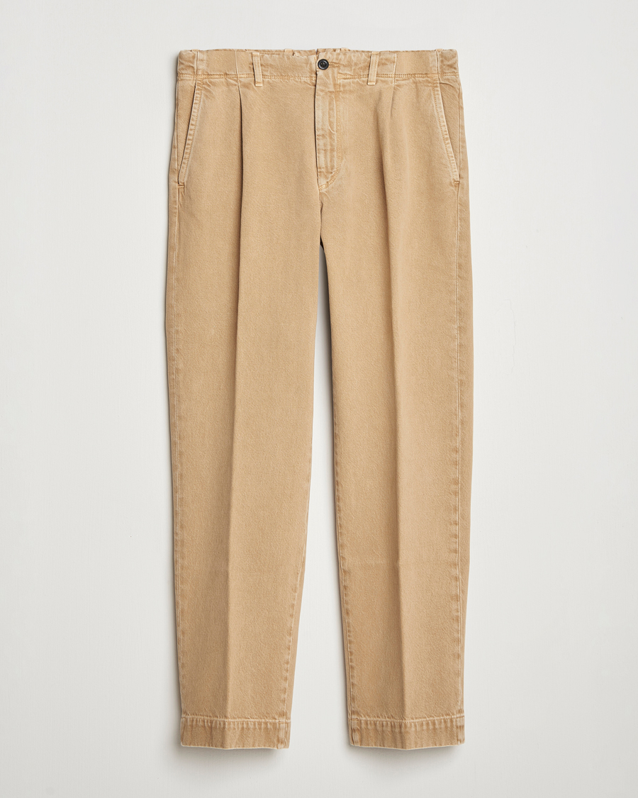 Men | Trousers | Incotex | Regular Fit Bull Denim Slacks Beige