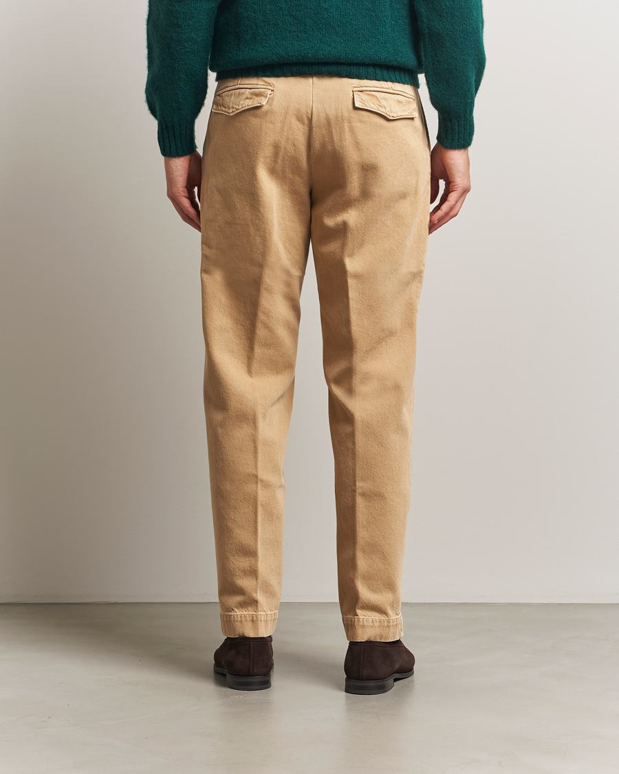 Men | Trousers | Incotex | Regular Fit Bull Denim Slacks Beige