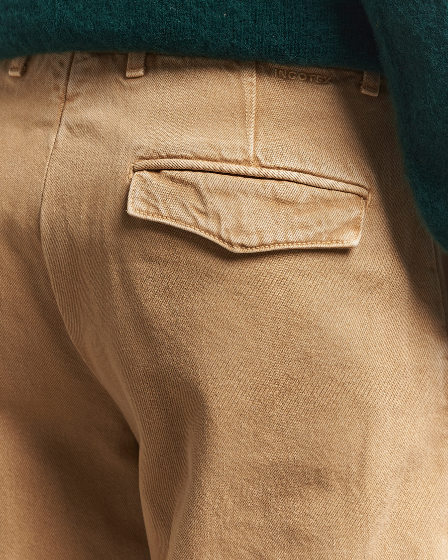 Men | Trousers | Incotex | Regular Fit Bull Denim Slacks Beige