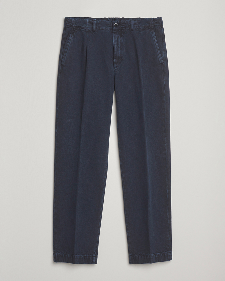 Men | Trousers | Incotex | Regular Fit Bull Denim Slacks Navy