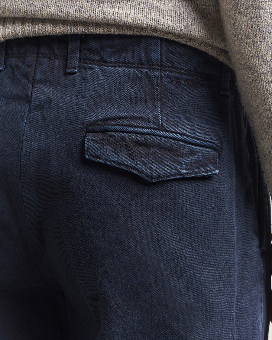 Men | Trousers | Incotex | Regular Fit Bull Denim Slacks Navy