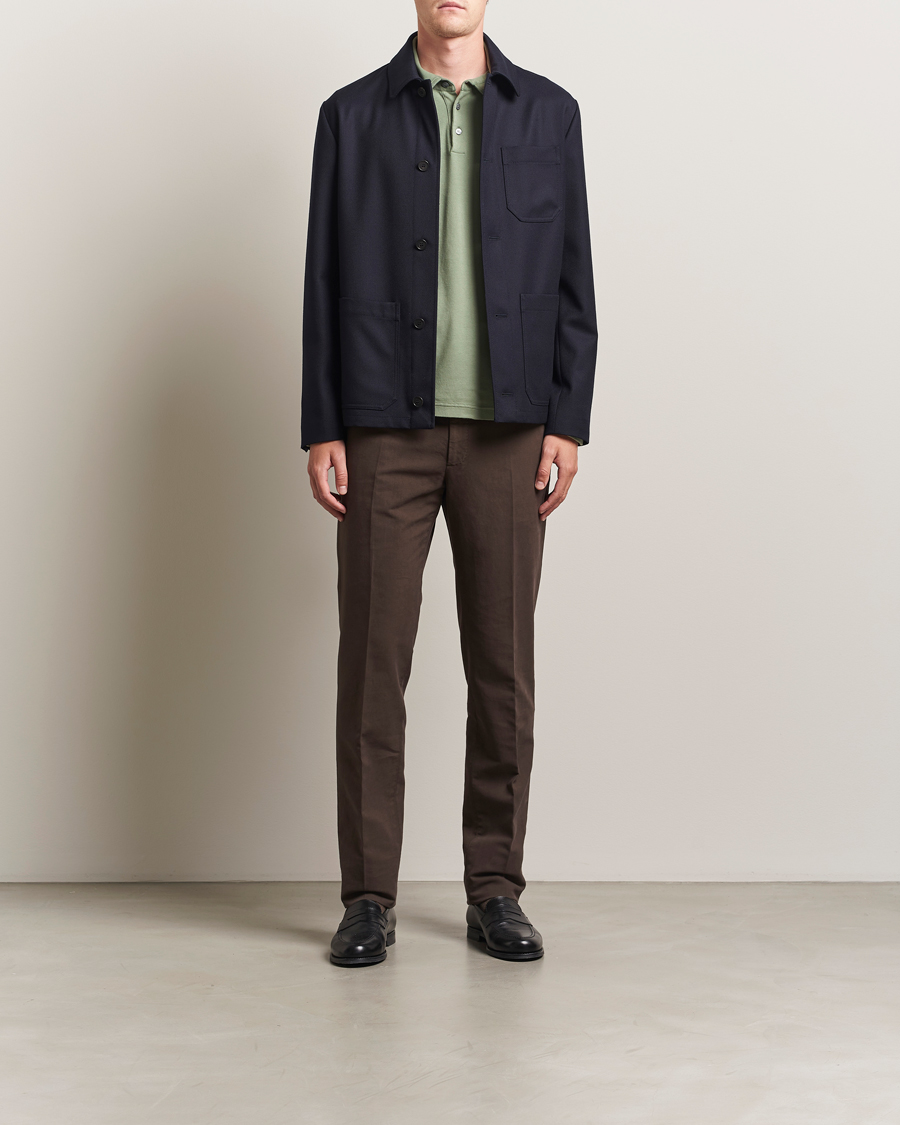 Men | Coats & Jackets | Incotex | Wool Cover Shirt Jacket Navy