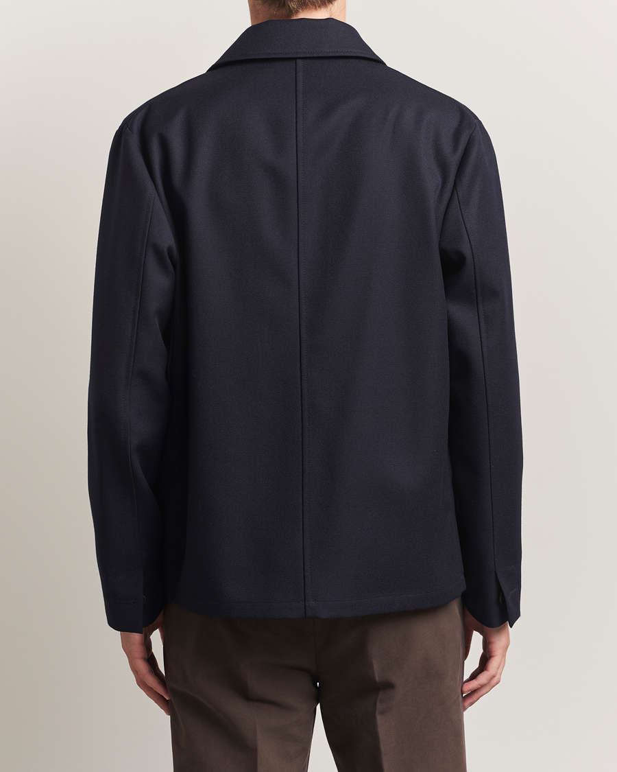 Men | Coats & Jackets | Incotex | Wool Cover Shirt Jacket Navy