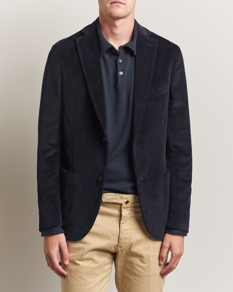 Men | Blazers | Incotex | Corduroy Blazer Navy