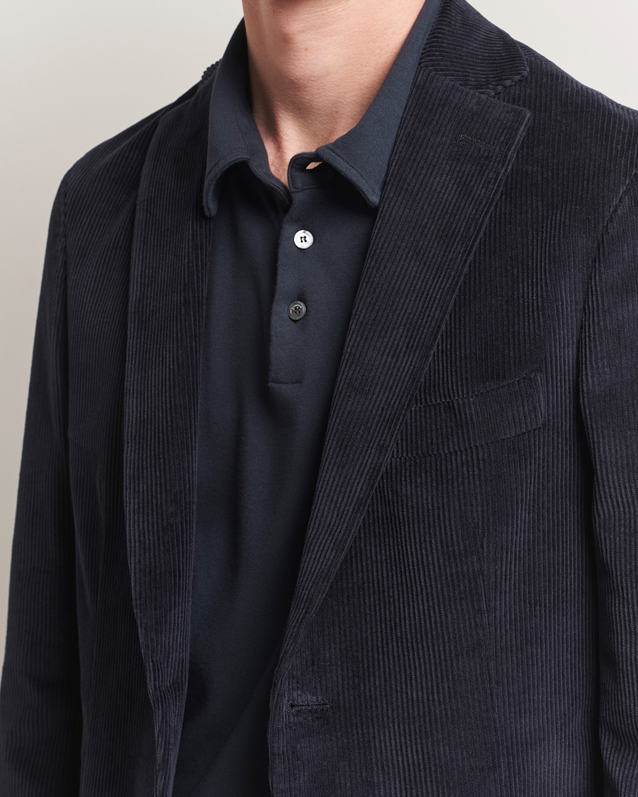Men | Blazers | Incotex | Corduroy Blazer Navy