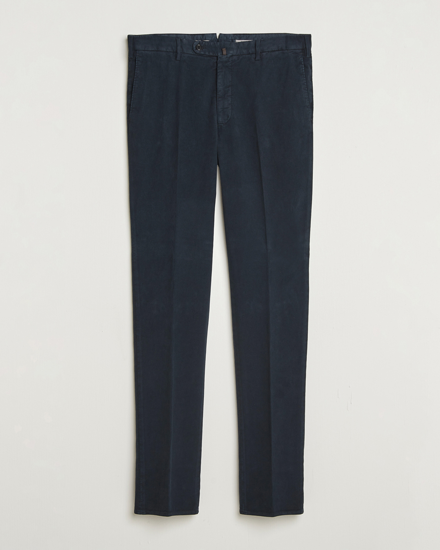 Men | Trousers | Incotex | Regular Fit Moleskine Trousers Navy