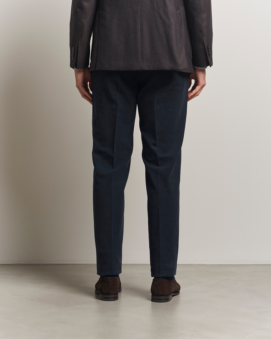 Men | Trousers | Incotex | Regular Fit Moleskine Trousers Navy