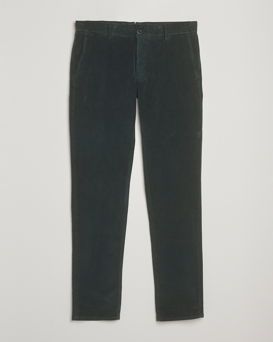 Men | Trousers | Incotex | Slim Fit Leisure Cord Slacks Dark Green