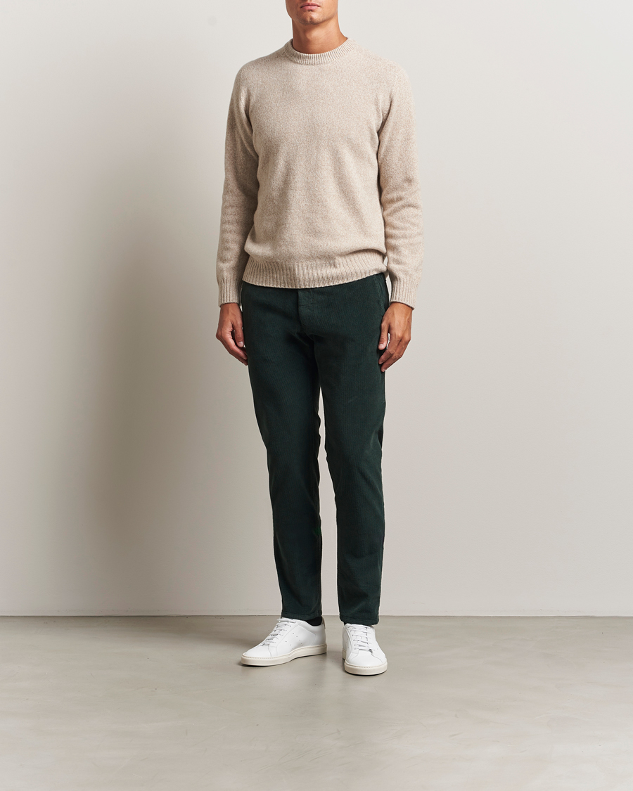 Men | Trousers | Incotex | Slim Fit Leisure Cord Slacks Dark Green
