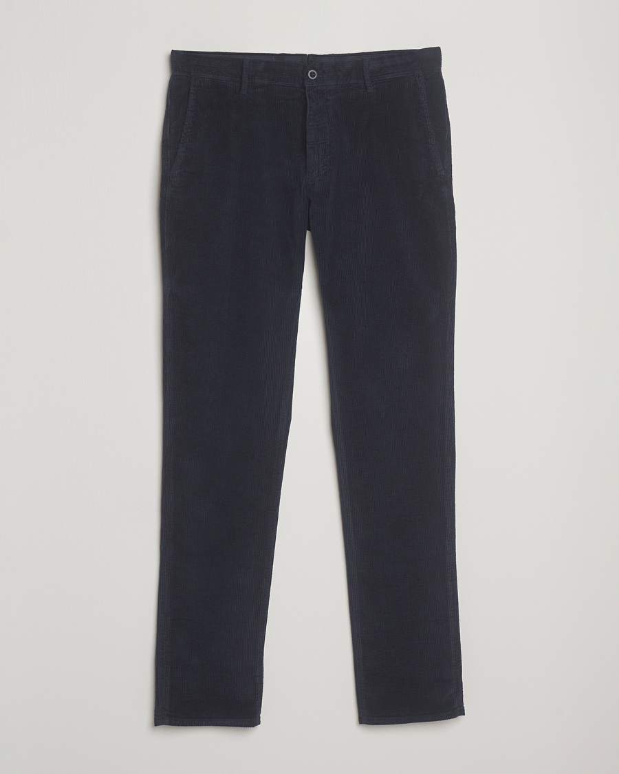 Men | Trousers | Incotex | Slim Fit Leisure Cord Slacks Navy