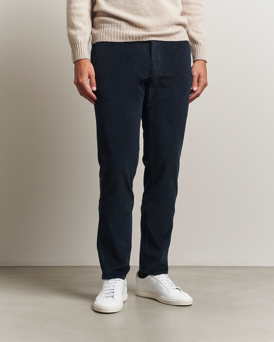 Men | Trousers | Incotex | Slim Fit Leisure Cord Slacks Navy