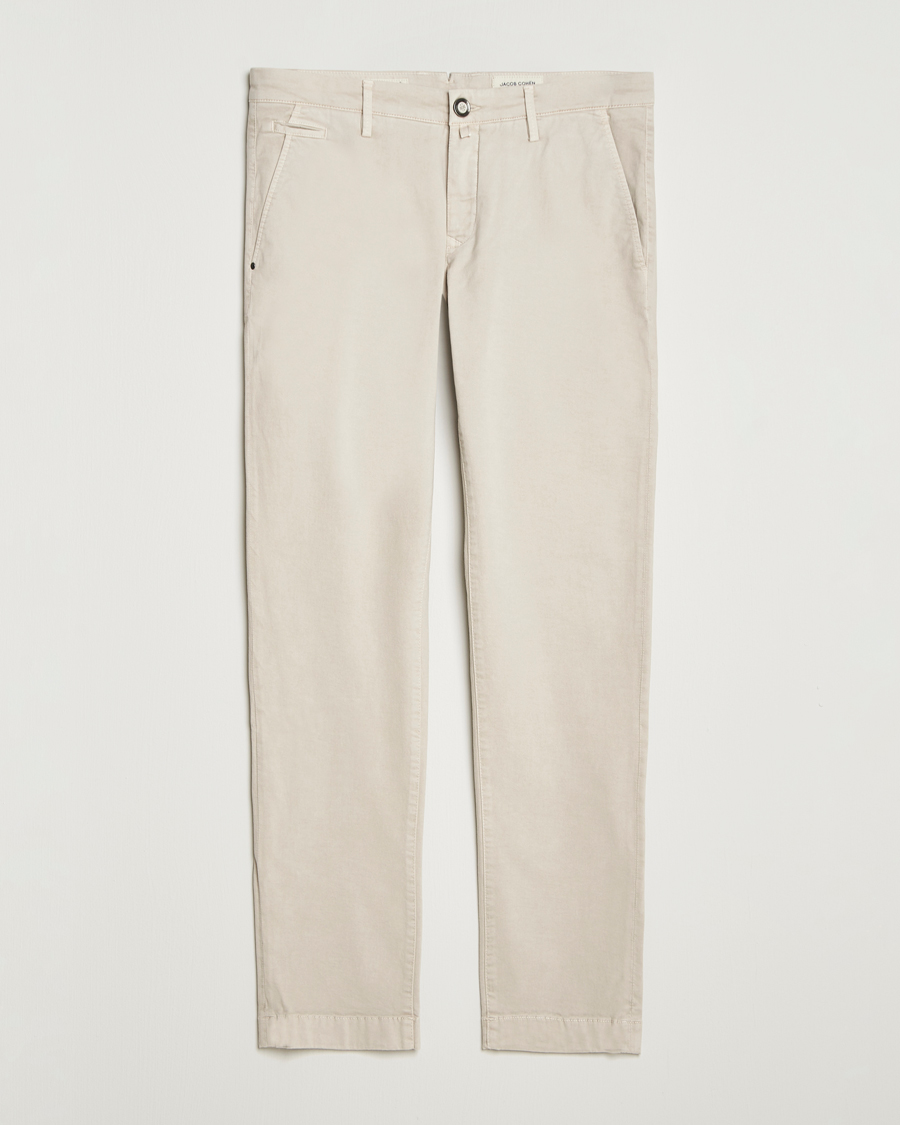 Men | Trousers | Jacob Cohën | Bobby Cotton Chinos Beige