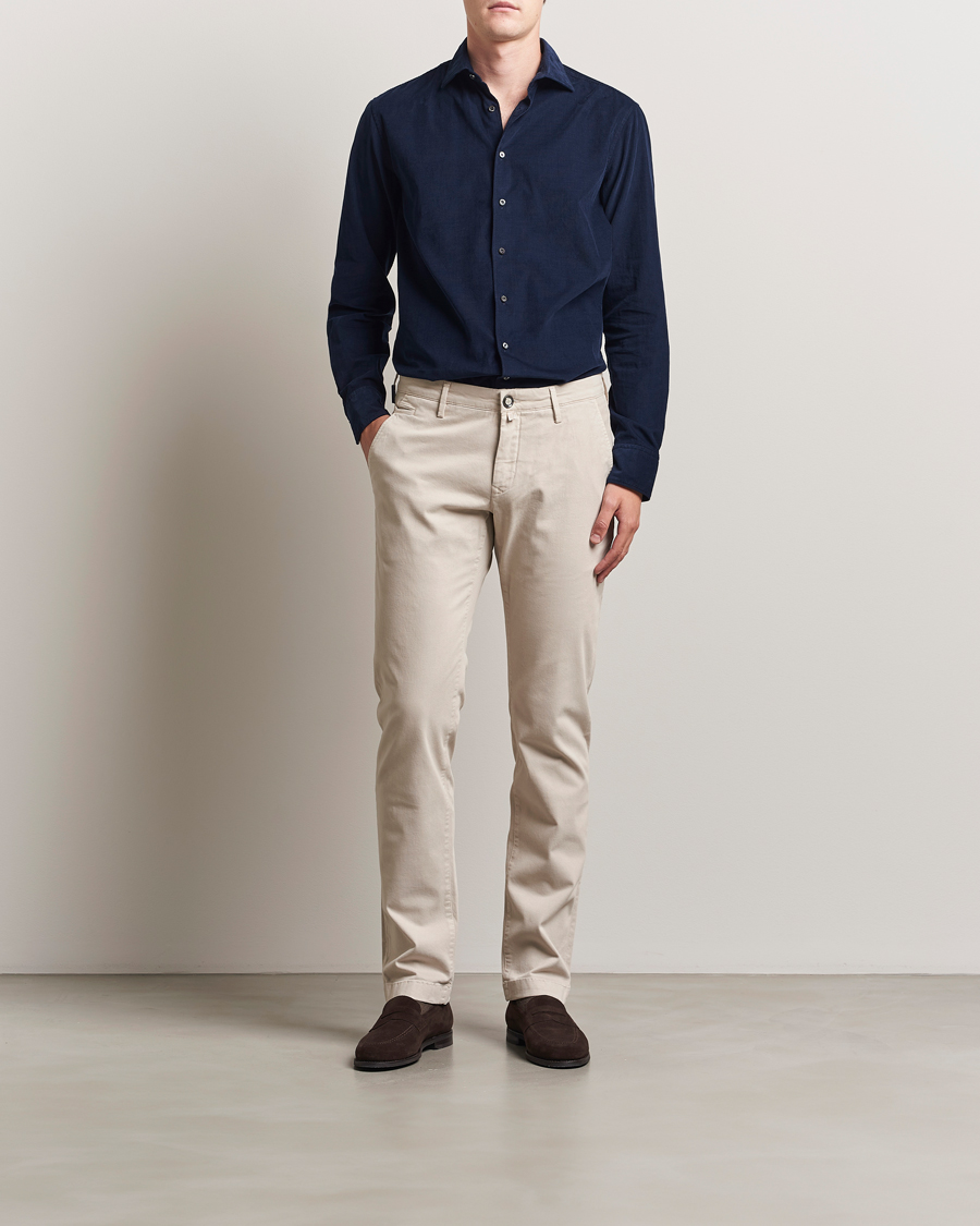 Men | Trousers | Jacob Cohën | Bobby Cotton Chinos Beige