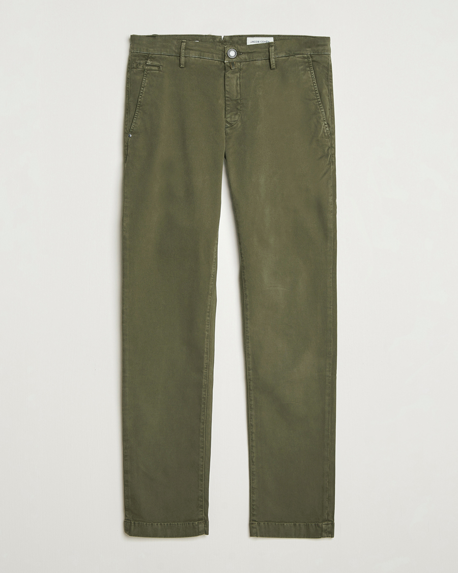 Men | Trousers | Jacob Cohën | Bobby Cotton Chinos Green